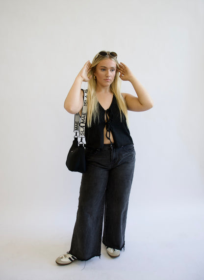 Harper Crossbody Bag - Black & White