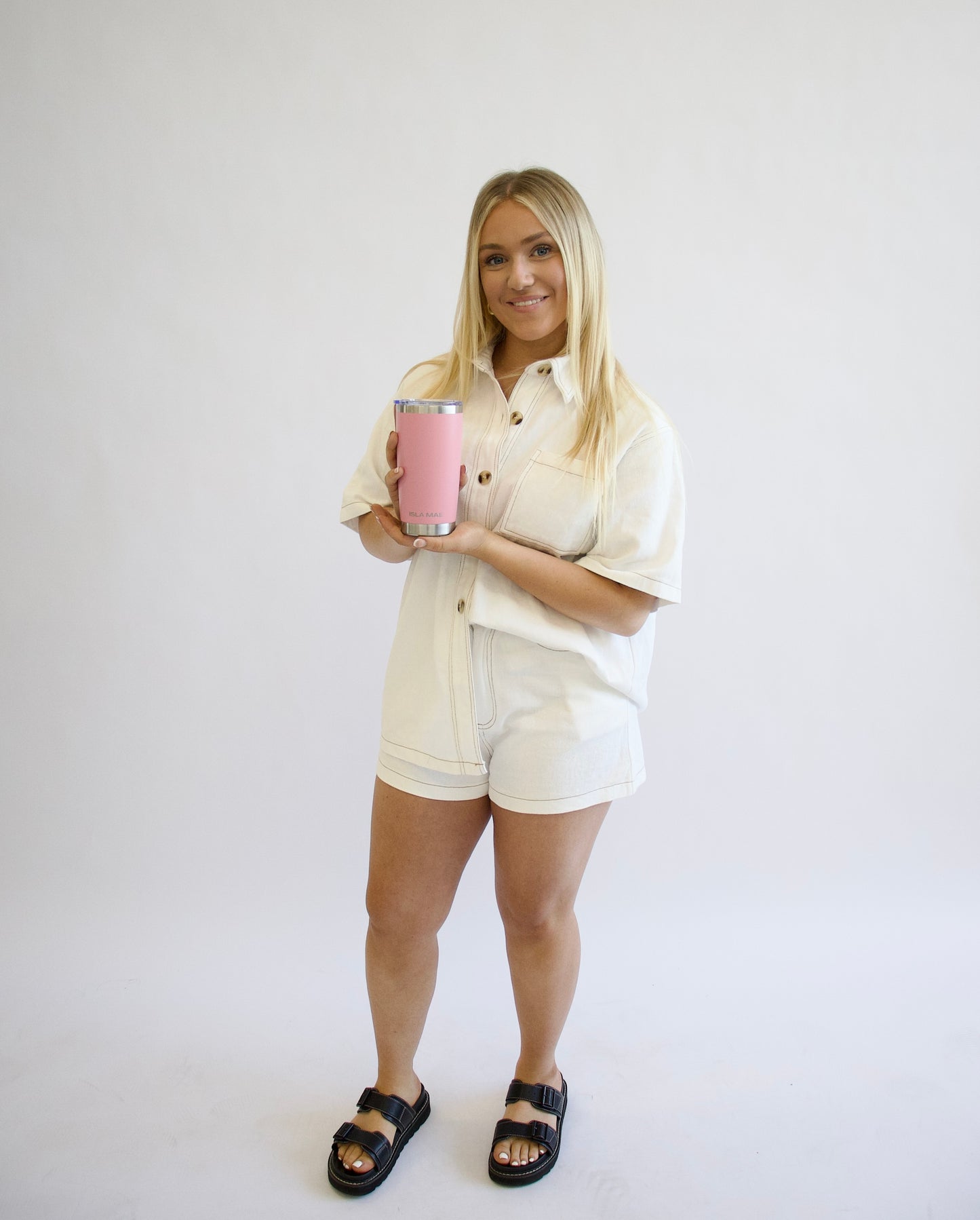 590ml Insulated Coffee Mug - Baby Pink