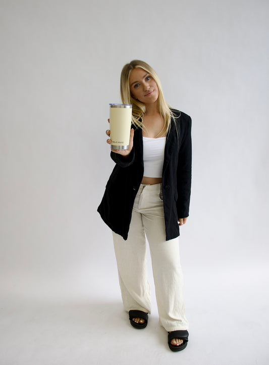 590ml Insulated Coffee Mug - Butter Yellow