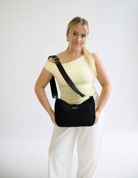 Harper Crossbody Bag - Black & Gold