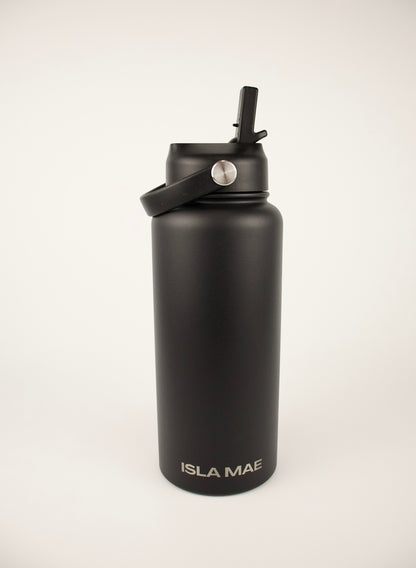 Stainless Steel Bottle & Insulated Coffee Mug Bundle - Black